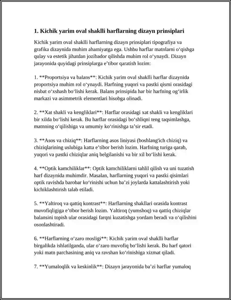 KICHIK YARIM OVAL SHAKLLI HARFLARGA KOʼRGAZMALI QUROLLAR TAYYORLASH 3