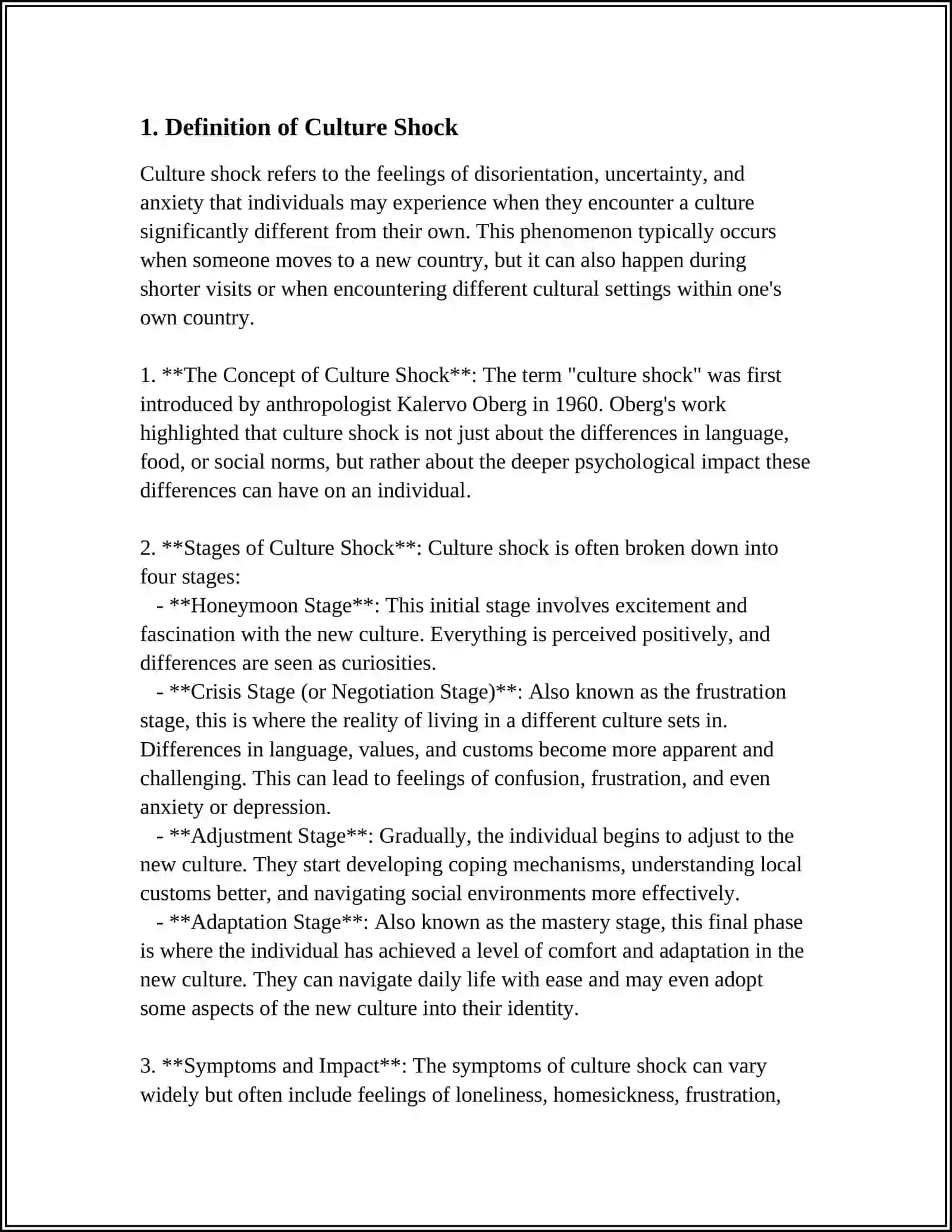 THE NOTION OF CULTURE SHOCK AND ITS STAGES 3