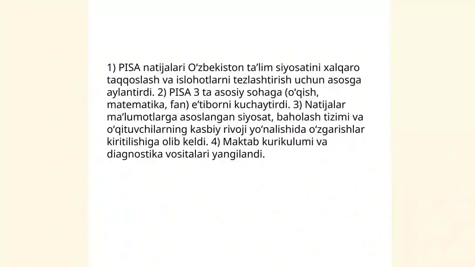 Xalqaro baholash dasturlari PISA PIRLS TALIS TIMSS 3