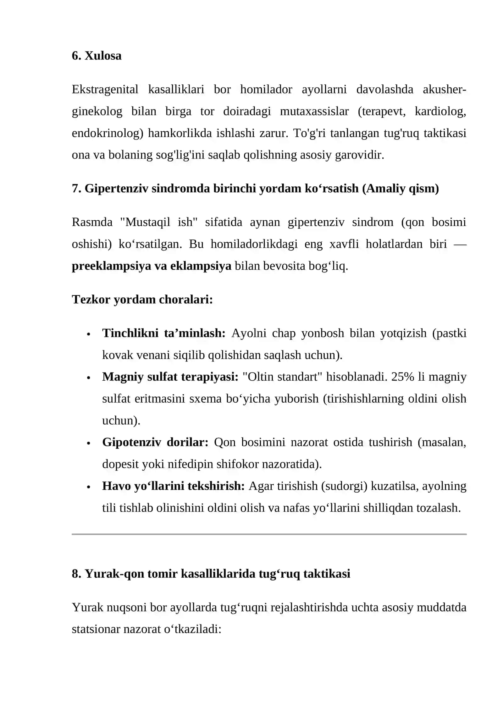 Turli xil ekstragenital kasalliklari bor ayollarda homiladorlik va tug’ruqning o’tishi 3