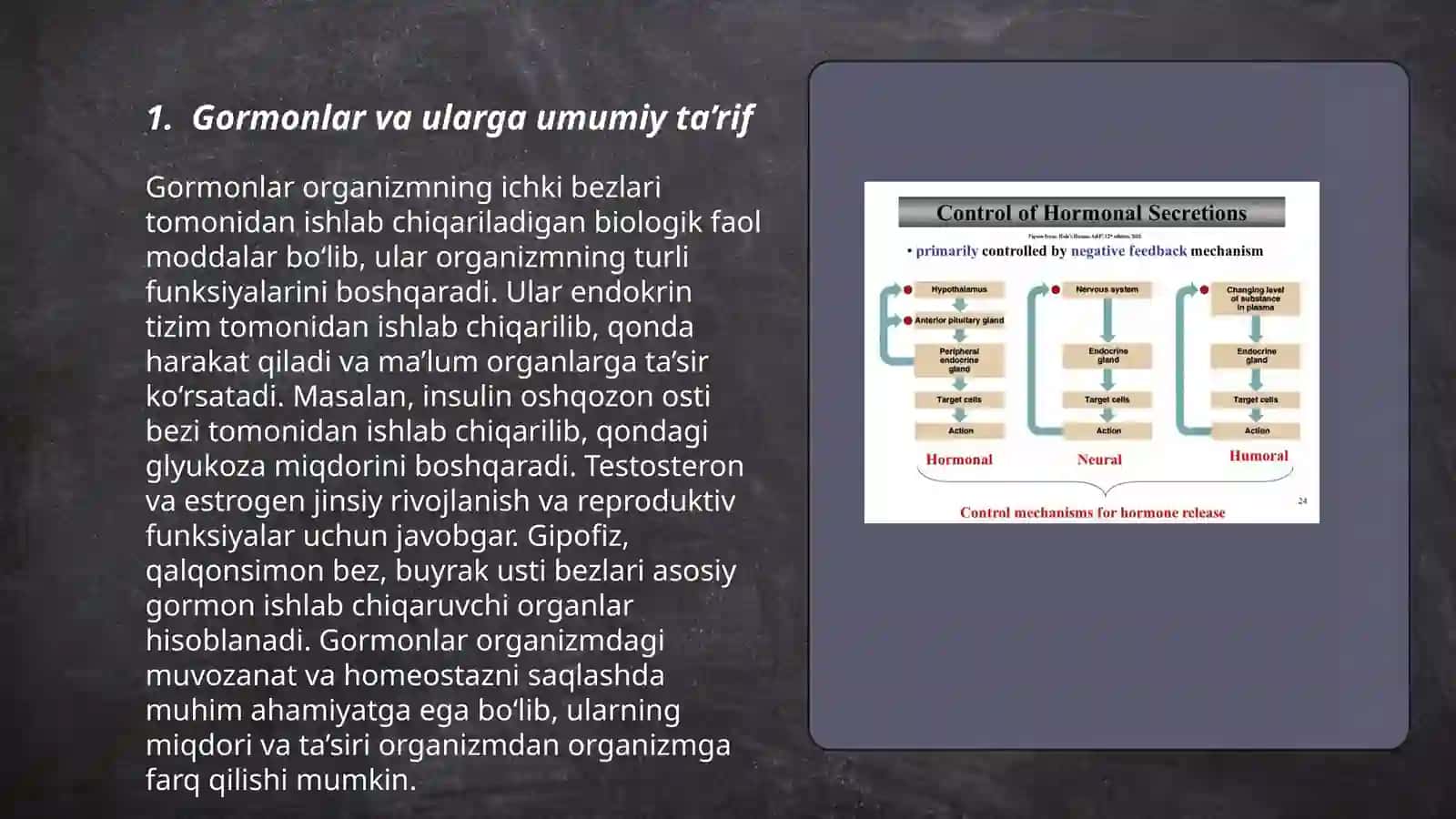 Gormonlar. Gormonlar funksiyasining yoshga oid xususiyati 3