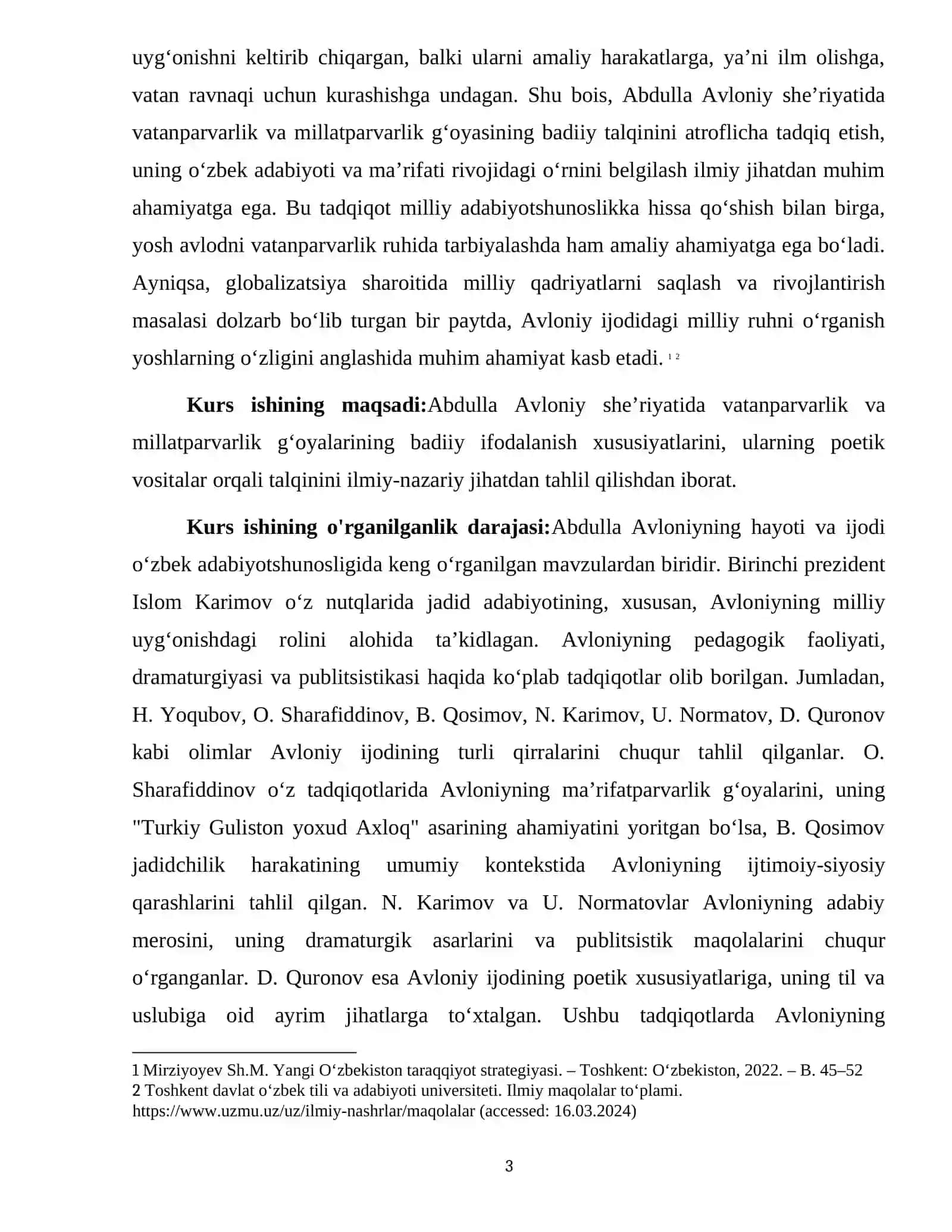 ABDULLA AVLONIY SHE`RIYATIDA VATANPARVARLIK VA MILLATPARVARLIK G`OYASINING BADIIY TALQINI 3