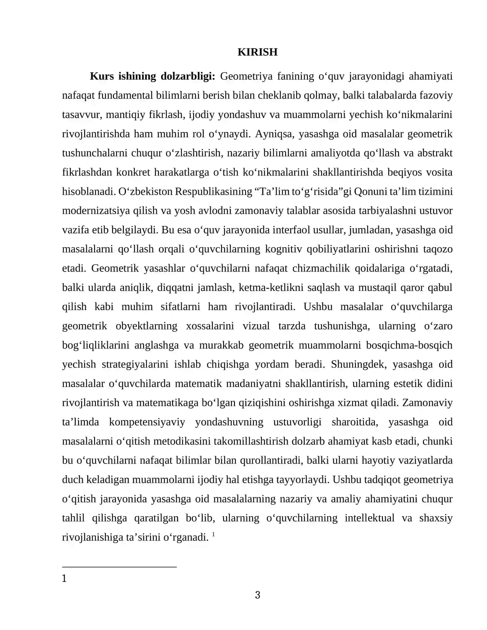 Geometriya o‘qitish jarayonida yasashga oid masalalarning o’rni 3