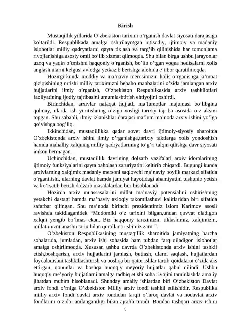 O‘zbekistonda Respublikasidagi davlat arxivlarining tashkil topishi 3