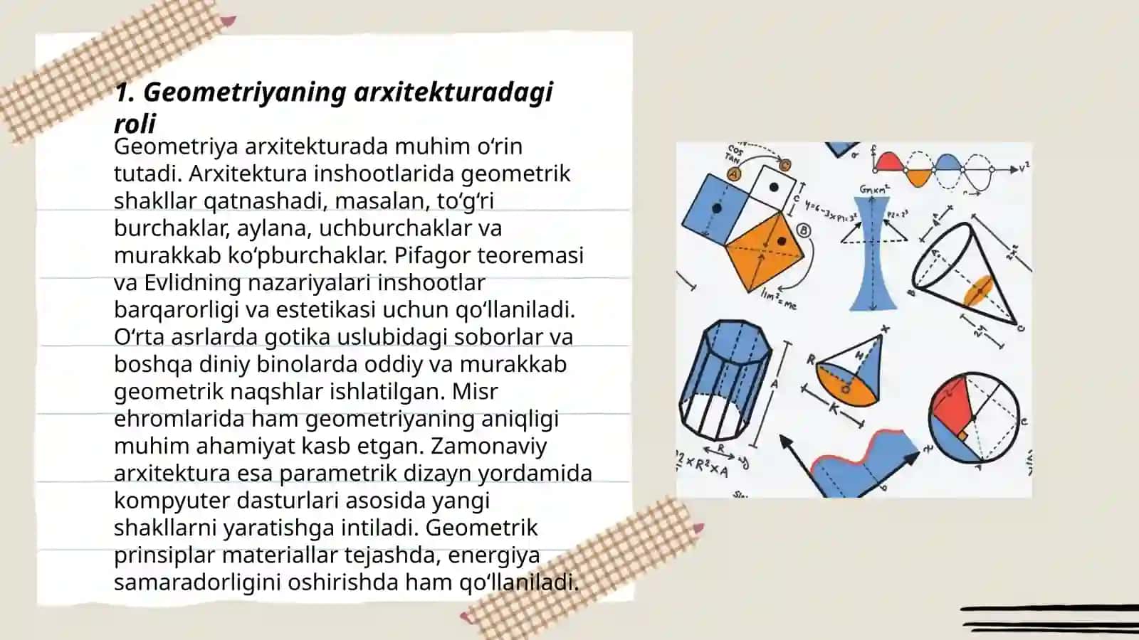 Geometriyaning hayotga tatbiqlari 3