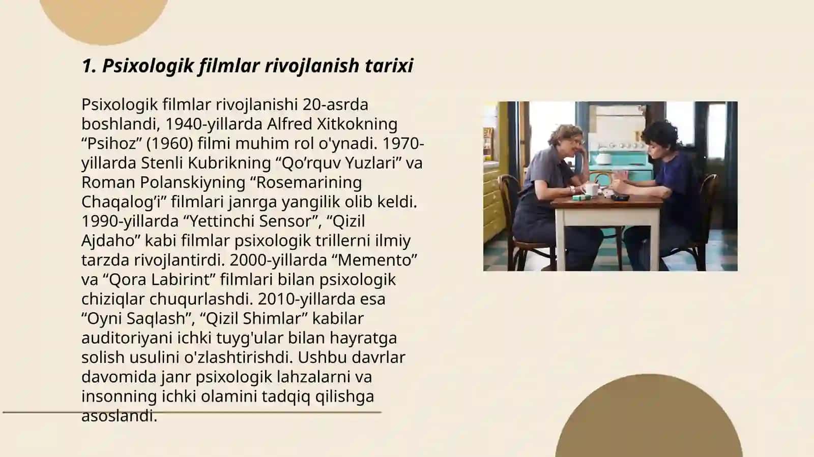 Psixologik filmlar rivojlanish tarixi 3
