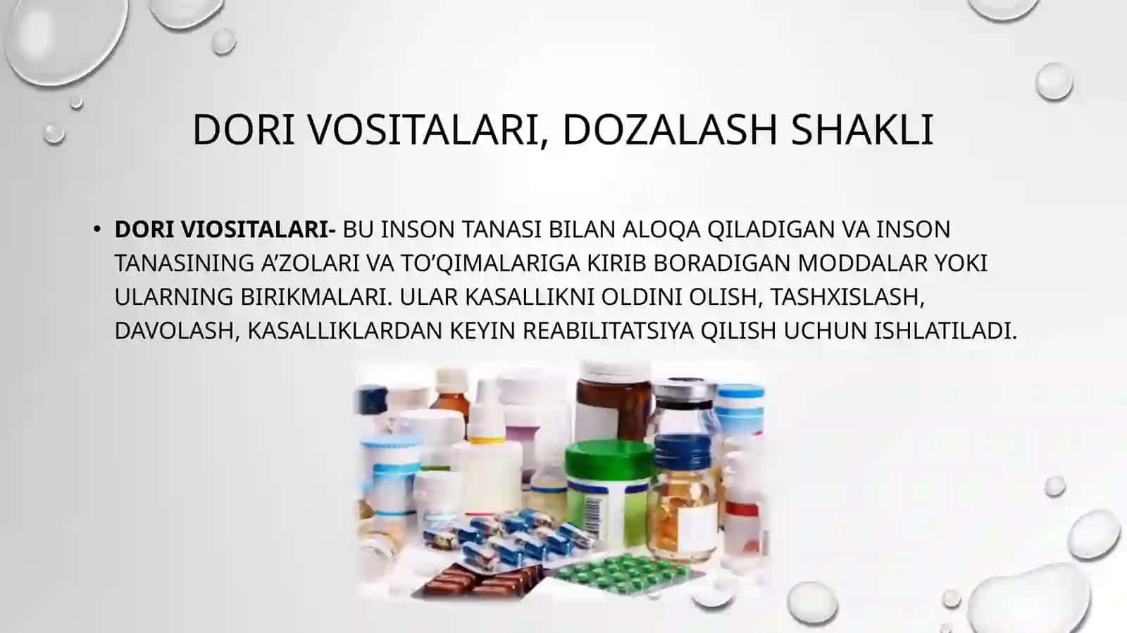 DORI MODDALARINI ORGANIZMGA YUBORISH USULLARI 3