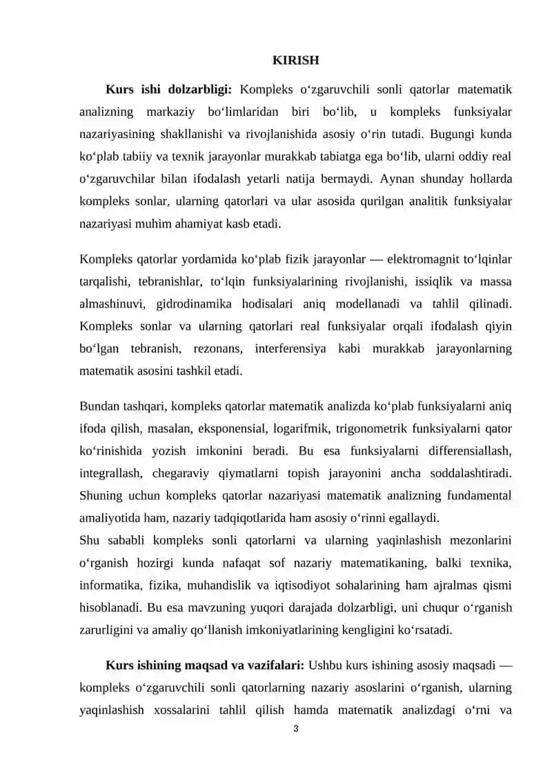 Kompleks o’zgaruvchili sonli qatorlar 3