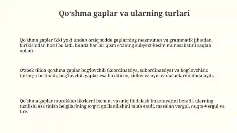 Qoʻshma gaplar va ularning turlari 3