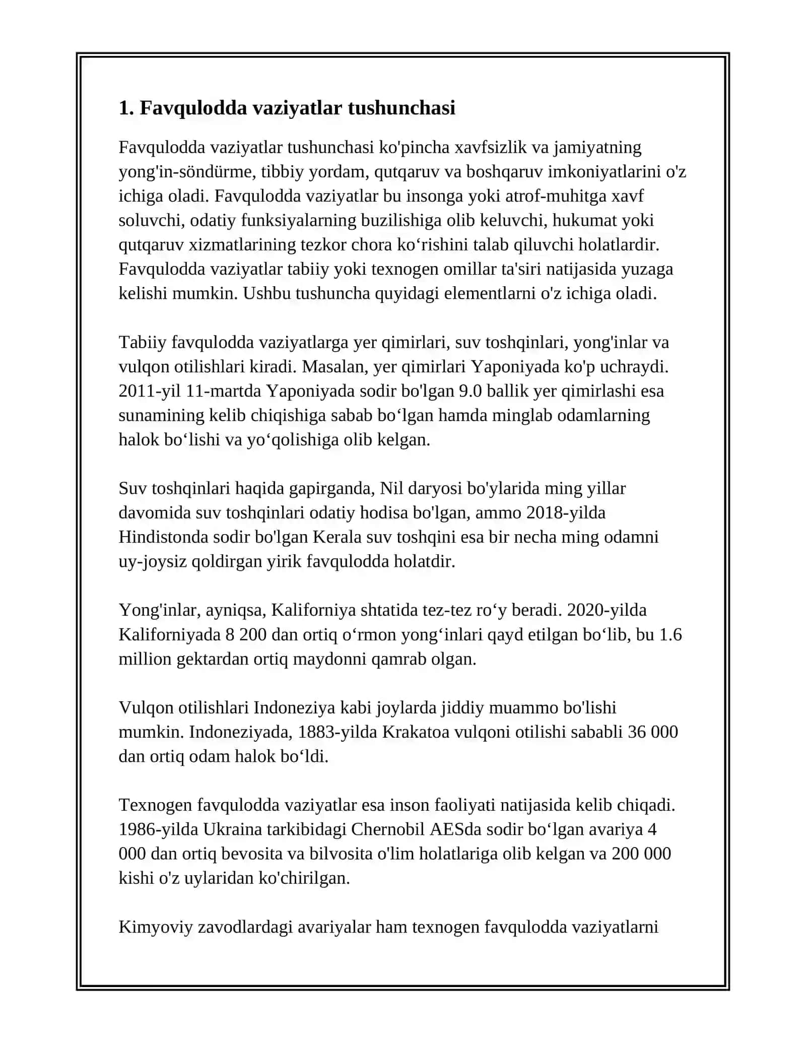 FAVQULOTDA VAZIYATLARDA FUQARO MUHIFAZASIDAN KELIB CHIQQAN HOLDA ISH OPRINLARINI TASHKIL QILISH 3