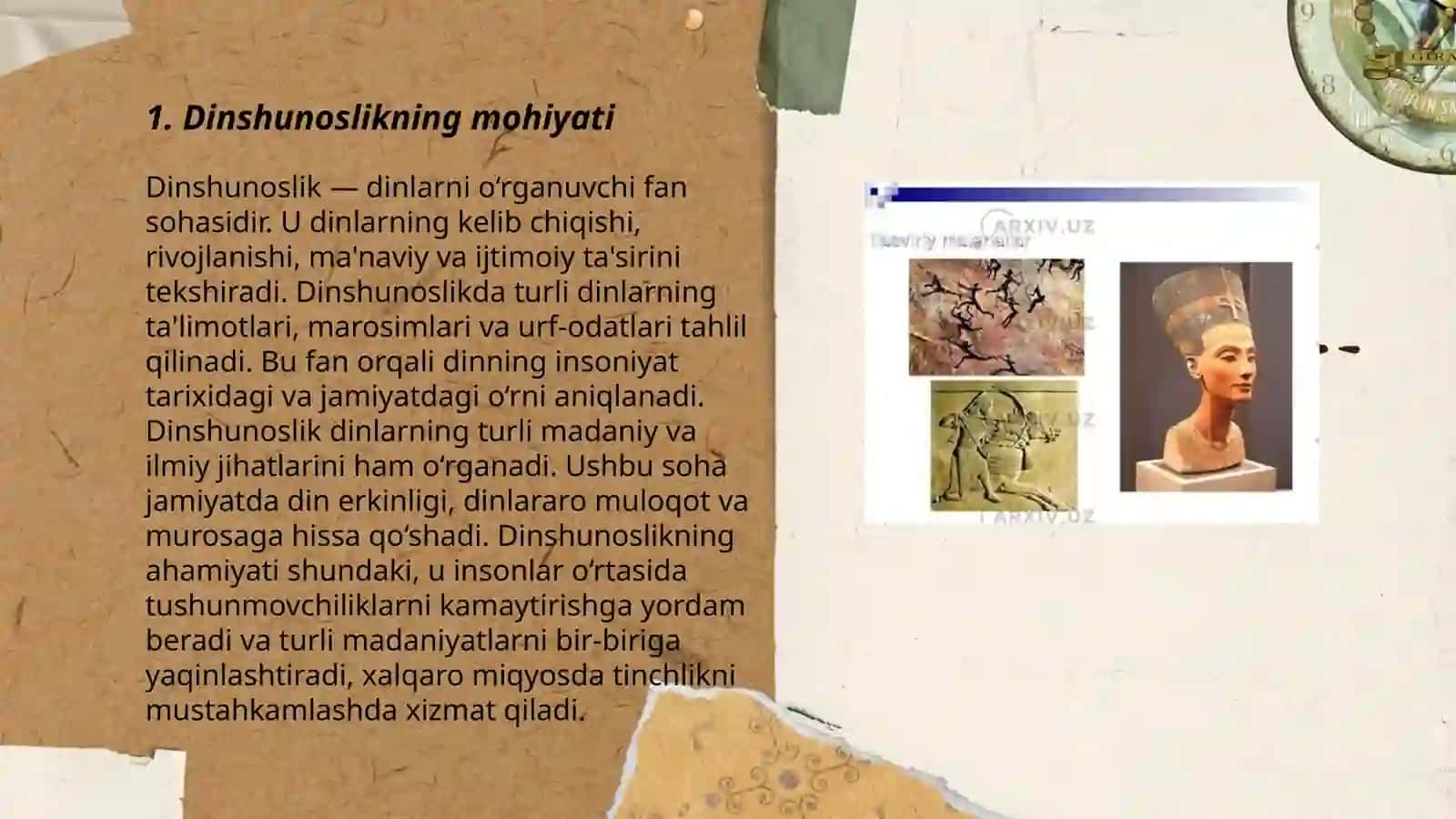 Dinshunoslik fanining predmeti, maqsadi va vazifalari 3