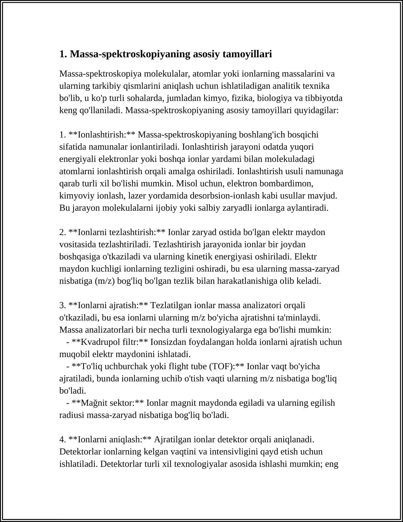 Mass-spektroskopiyaning asosiy tamoyillari 3