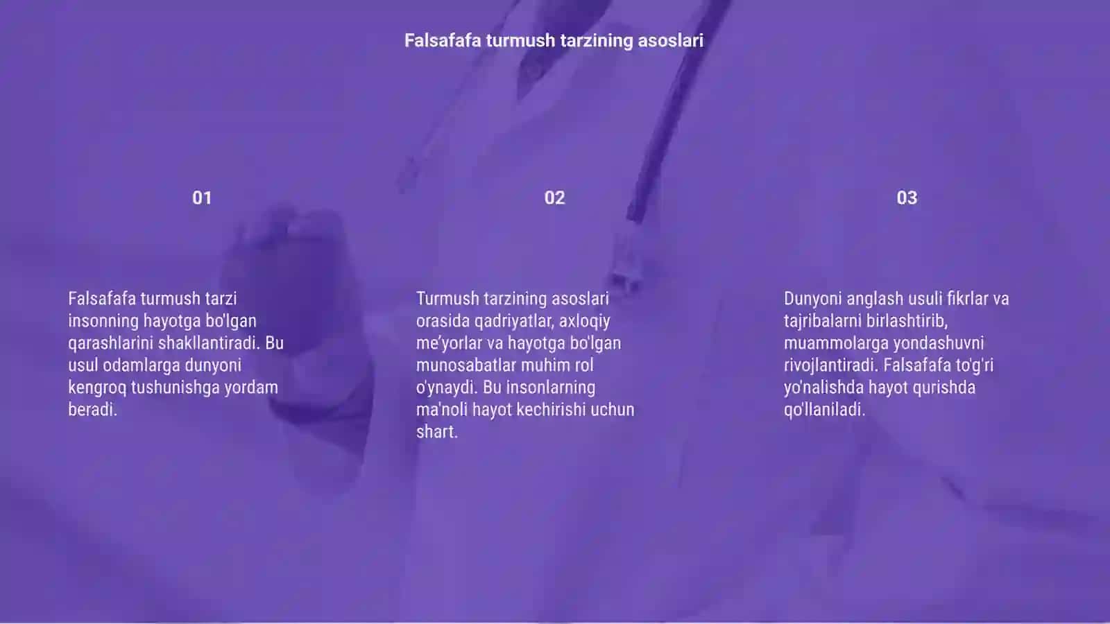 Falsafafa turmush tarzi va dunyoni anglash usuli 3