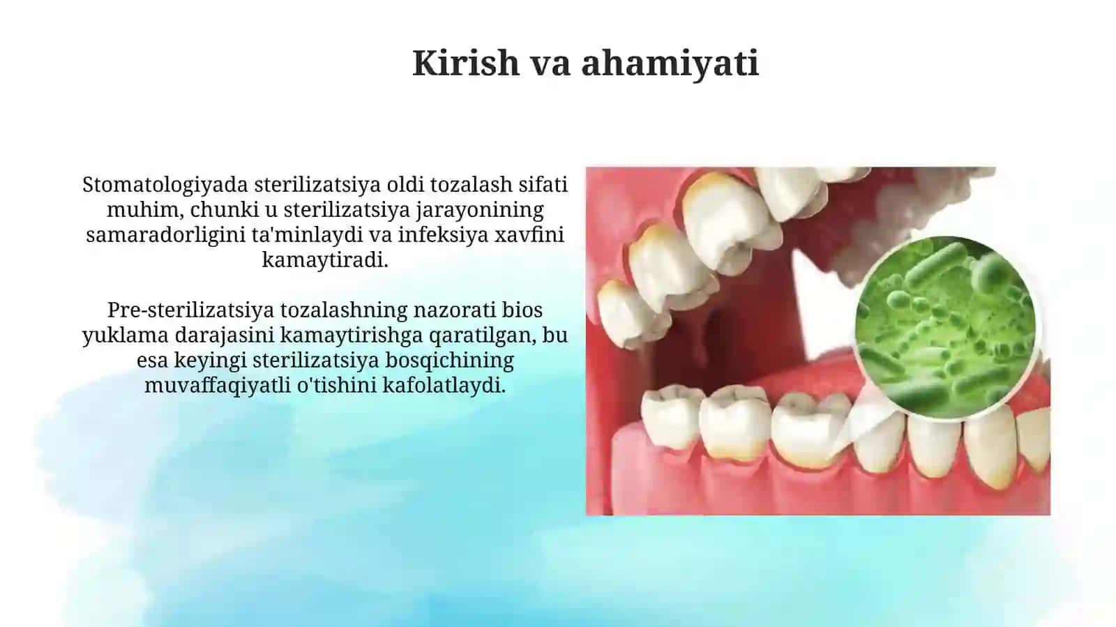 Stomatoloyida Sterilizasiya old tozalov sifatininazoratqilish 3