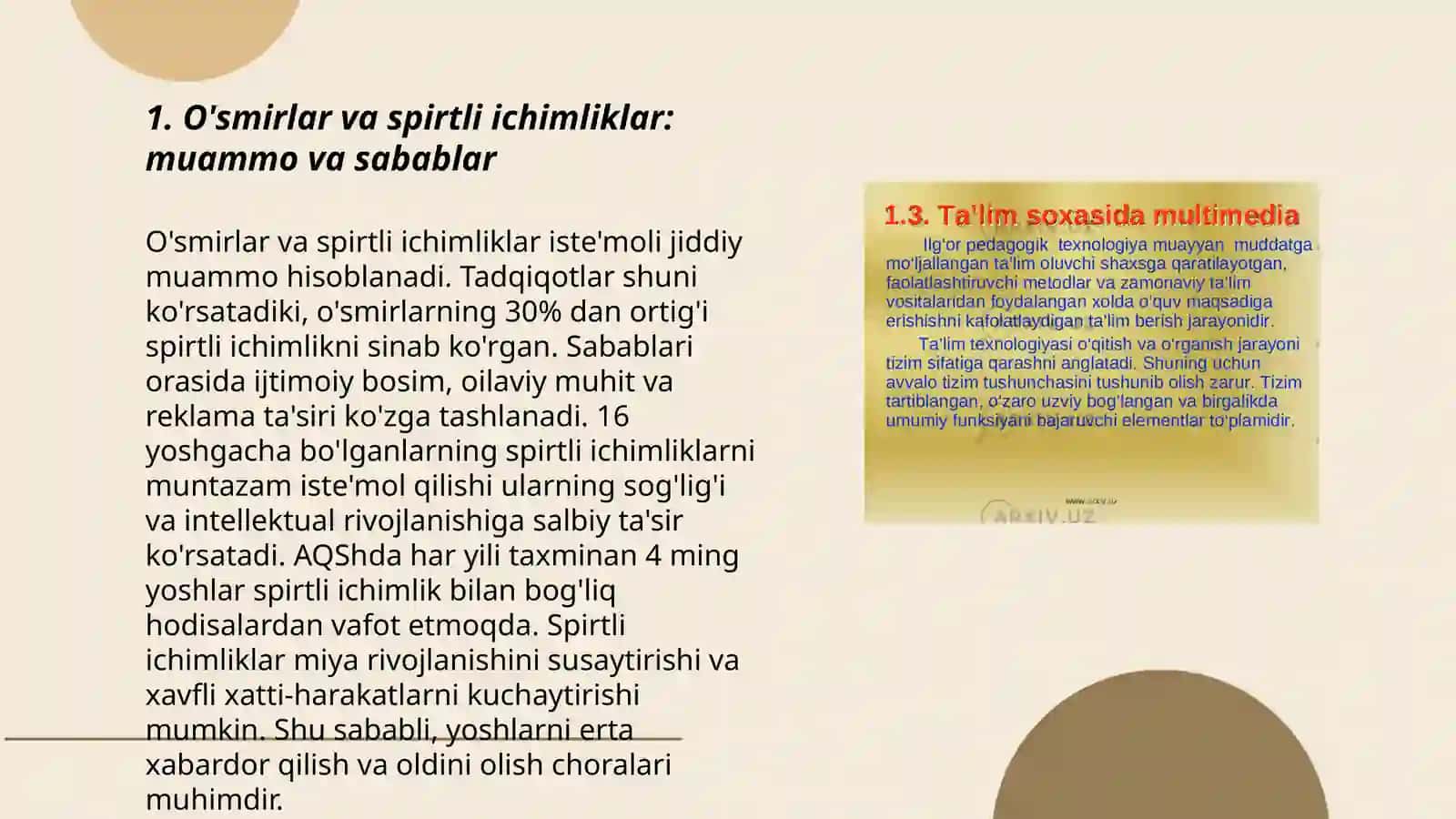 Spirtli ichimliklar iste’mol qiladigan o’smirlar bilan ijtimoiy pedagogik faoliyat yuritish 3