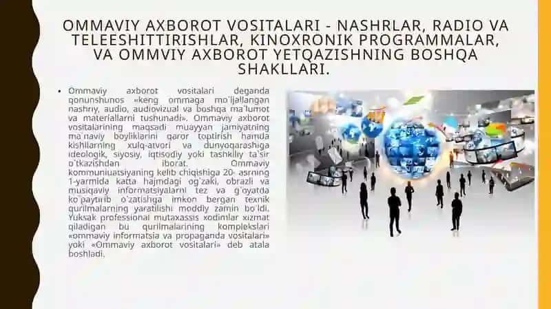 O‘zbekiston respublikasida ommaviy axborot vositalarining faoliyati 3