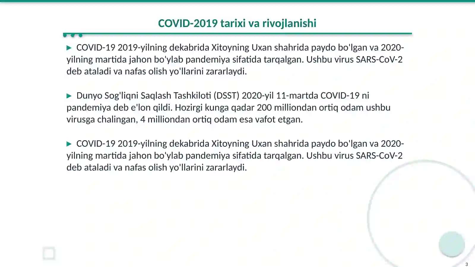 COVID-2019, Gripp, gepatit va OITV/OITS – XXI asr muammolari 3