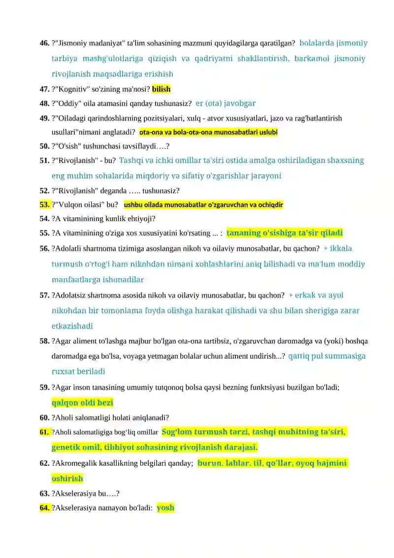 Fanidan yakuniy nazorat uchun test savollari 3