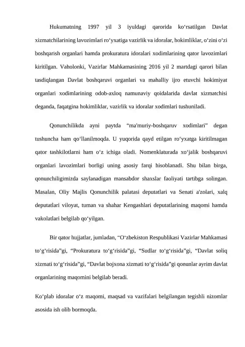 Mustaqillik yillarida davlat boshqaruvi tizimida amalga oshirilgan islohotlar 3