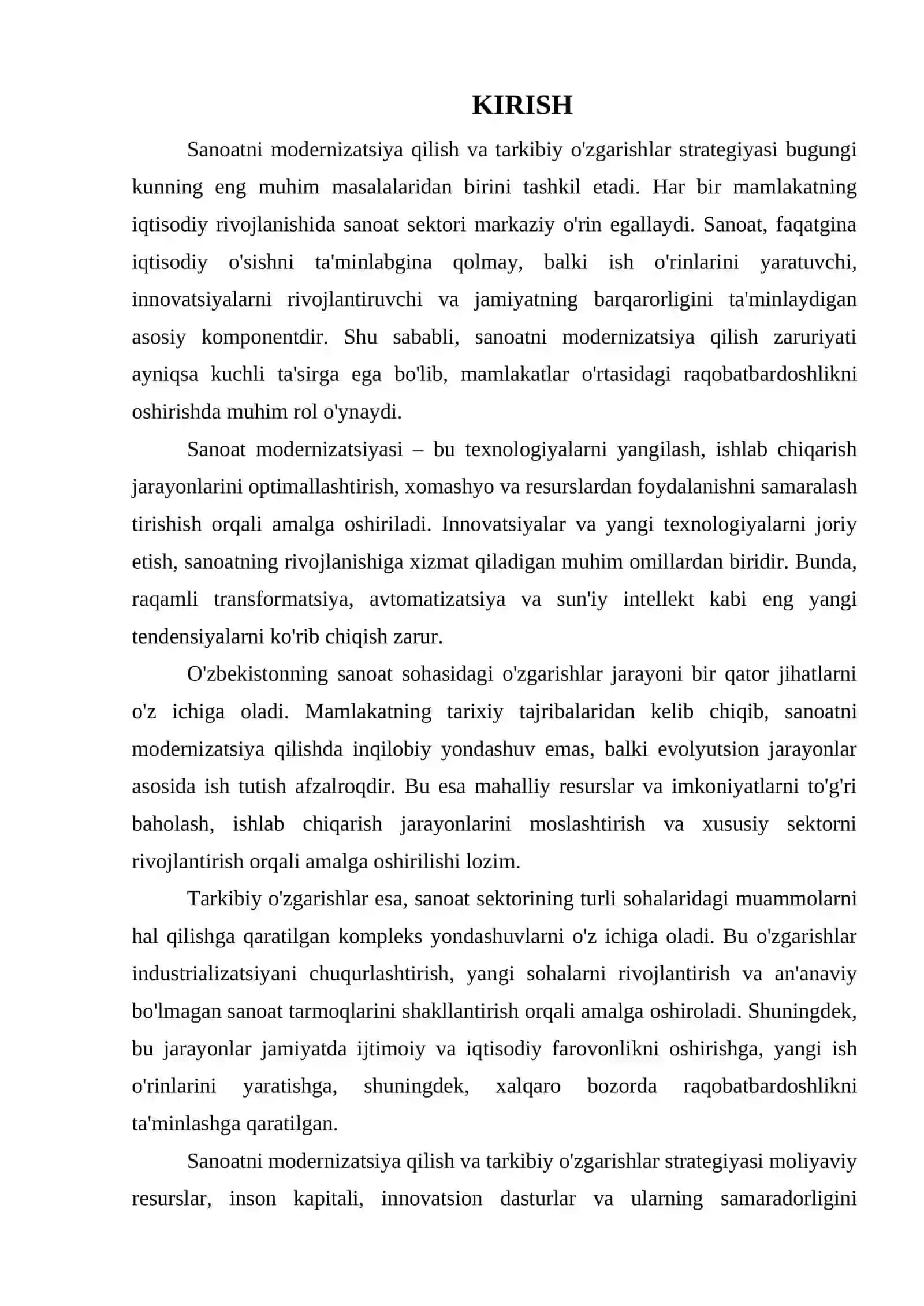 SANOATNI MODERNIZATSIYA QILISH VA TARKIBIY O'ZGARISHLAR STRATEGIYASI 3