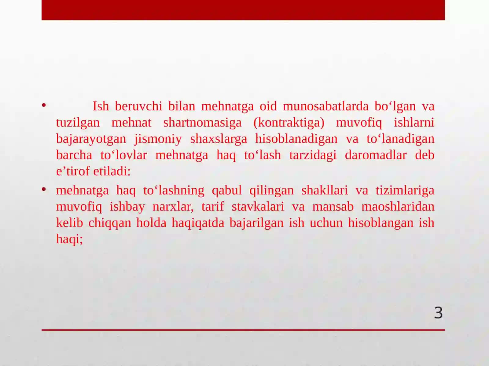 MEHNATGA HAQ TO‘LASH TARZIDAGI DAROMADLARNI SOLIQGA TORTISH 3