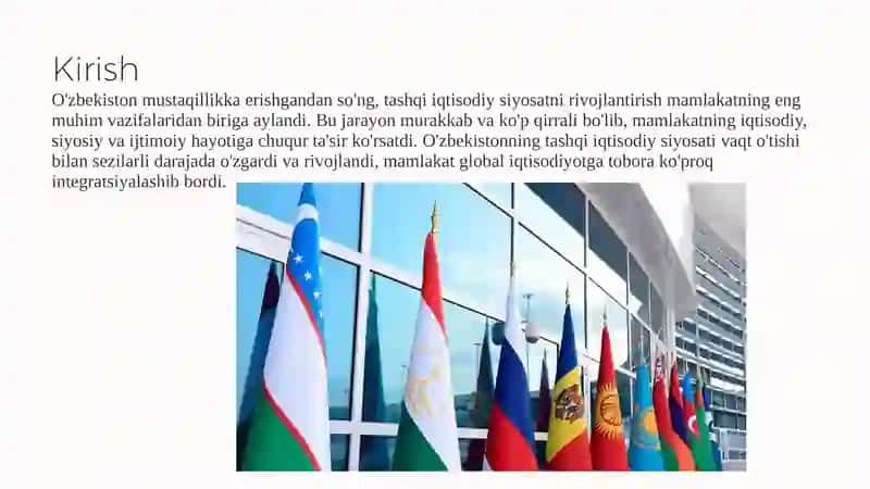 O'zbekistonda tashqi iqtisodiy siyosatning rivojlanishi 3