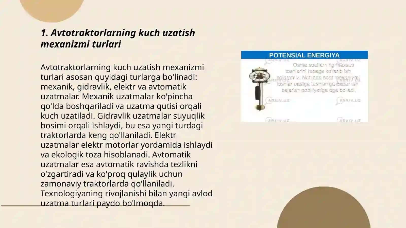 Avtotraktorlarning kuch uzatish mexanizmi 3