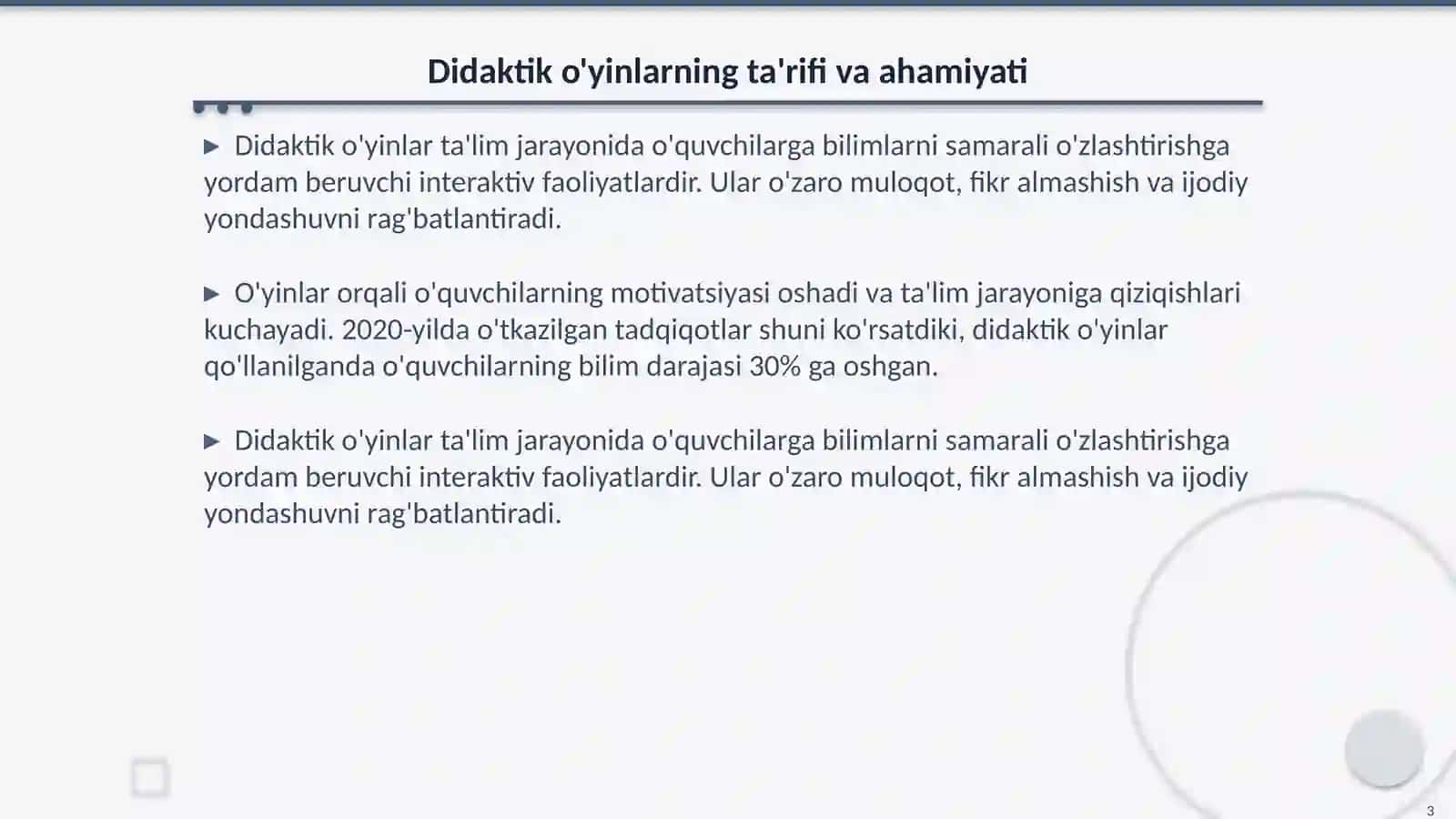 Sinfdan tashqari mashg'ulotlarda didaktik o'yinlar qo'llash metodikasi 3