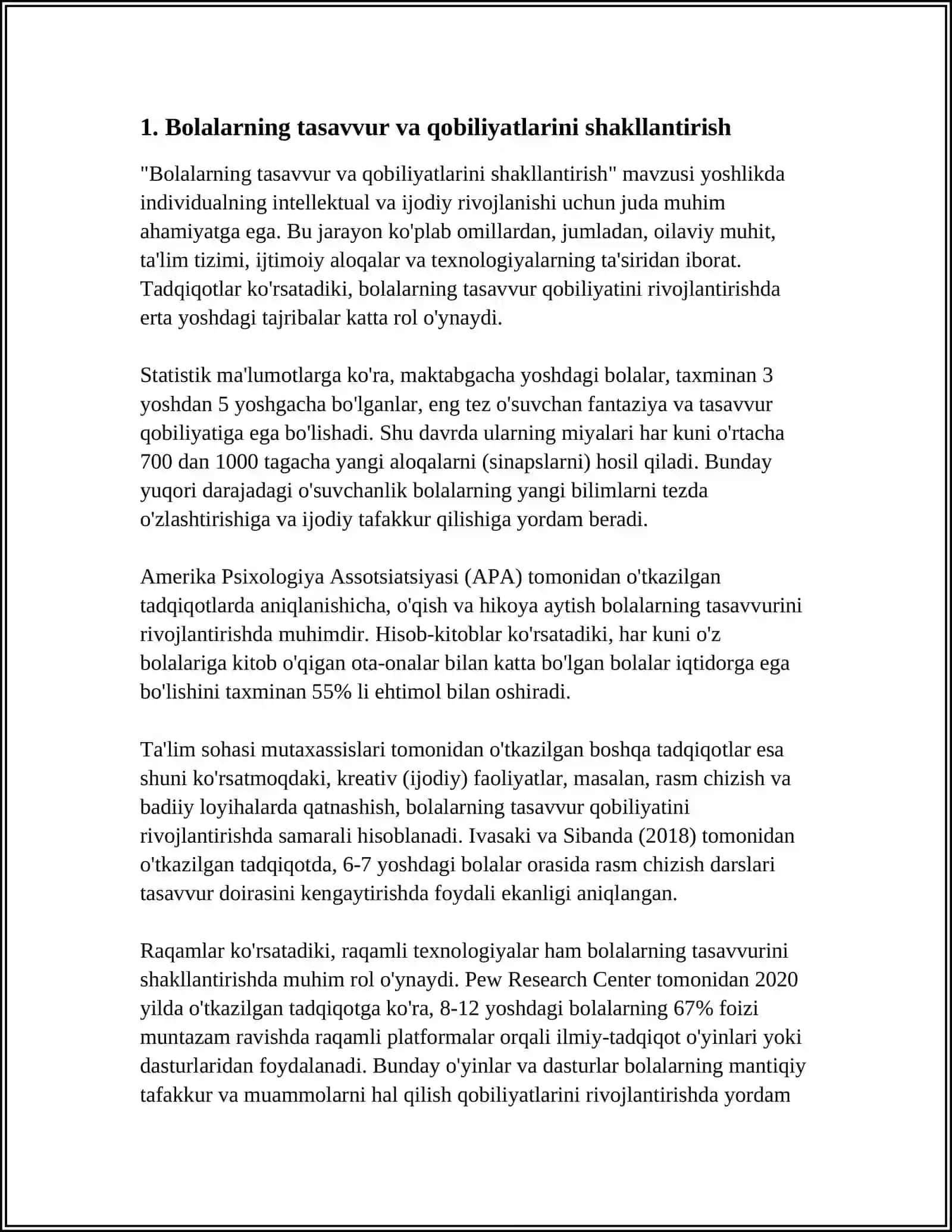 BOLALARDA BADIIY - IJODIY QOBILYATLARINI RIVOJLANTIRISH 3