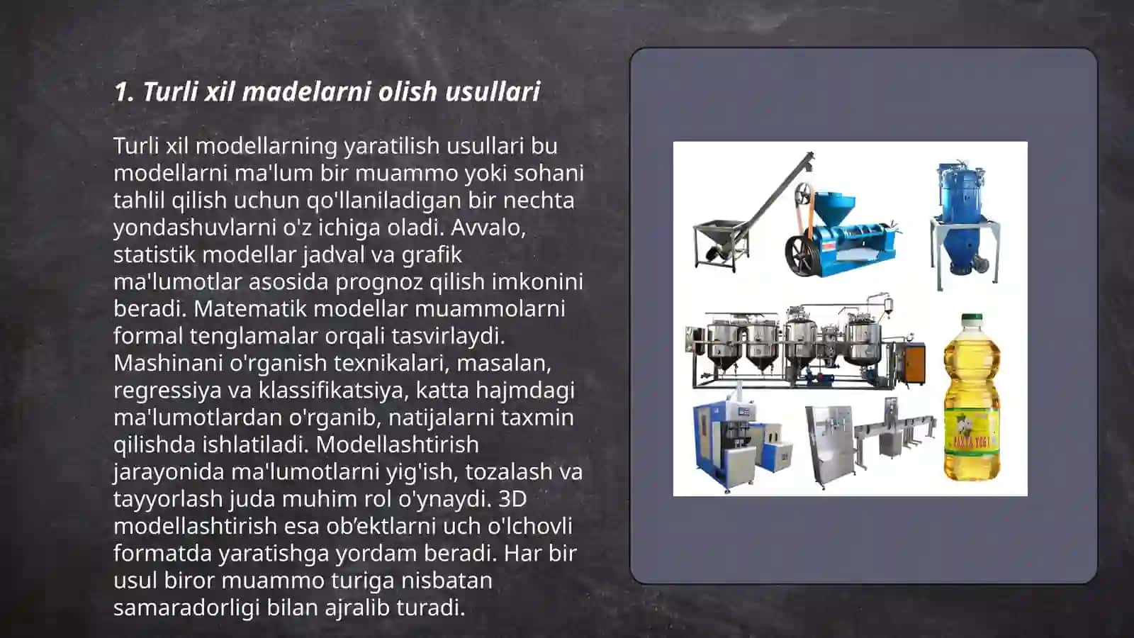Turli xil madelarni olish tayorlash 3