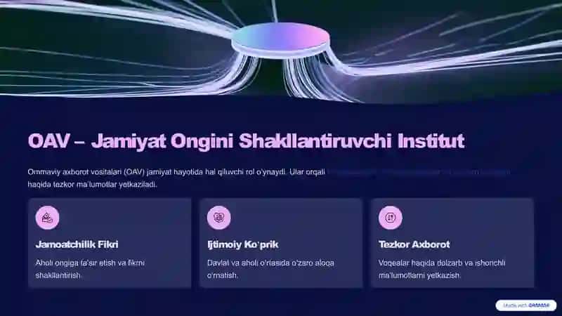 Oʻzbekiston Ommaviy Axborot Vositalarining faoliyati 3