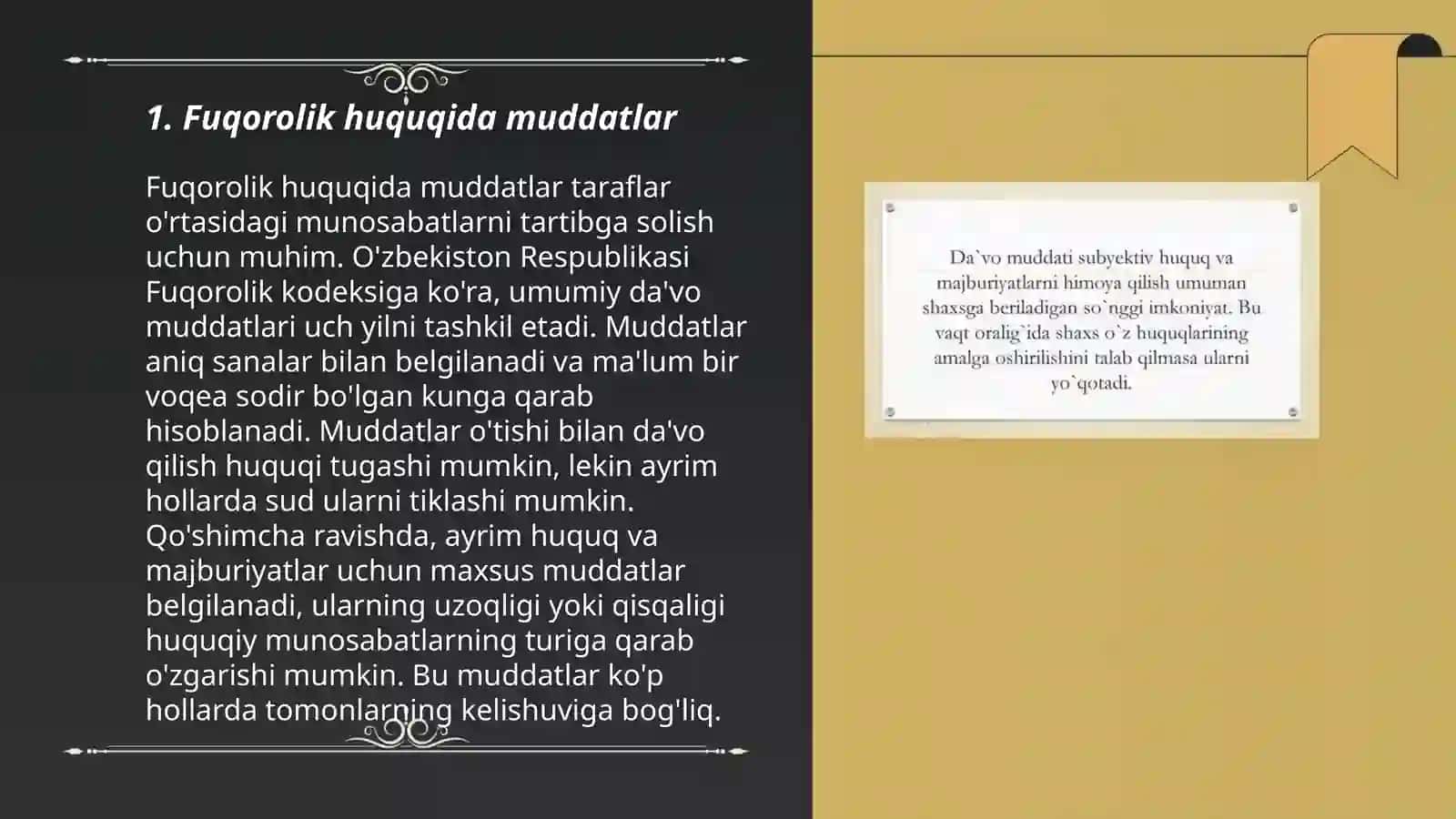 Fuqorolik huquqida muddatlar. Davo muddati 3