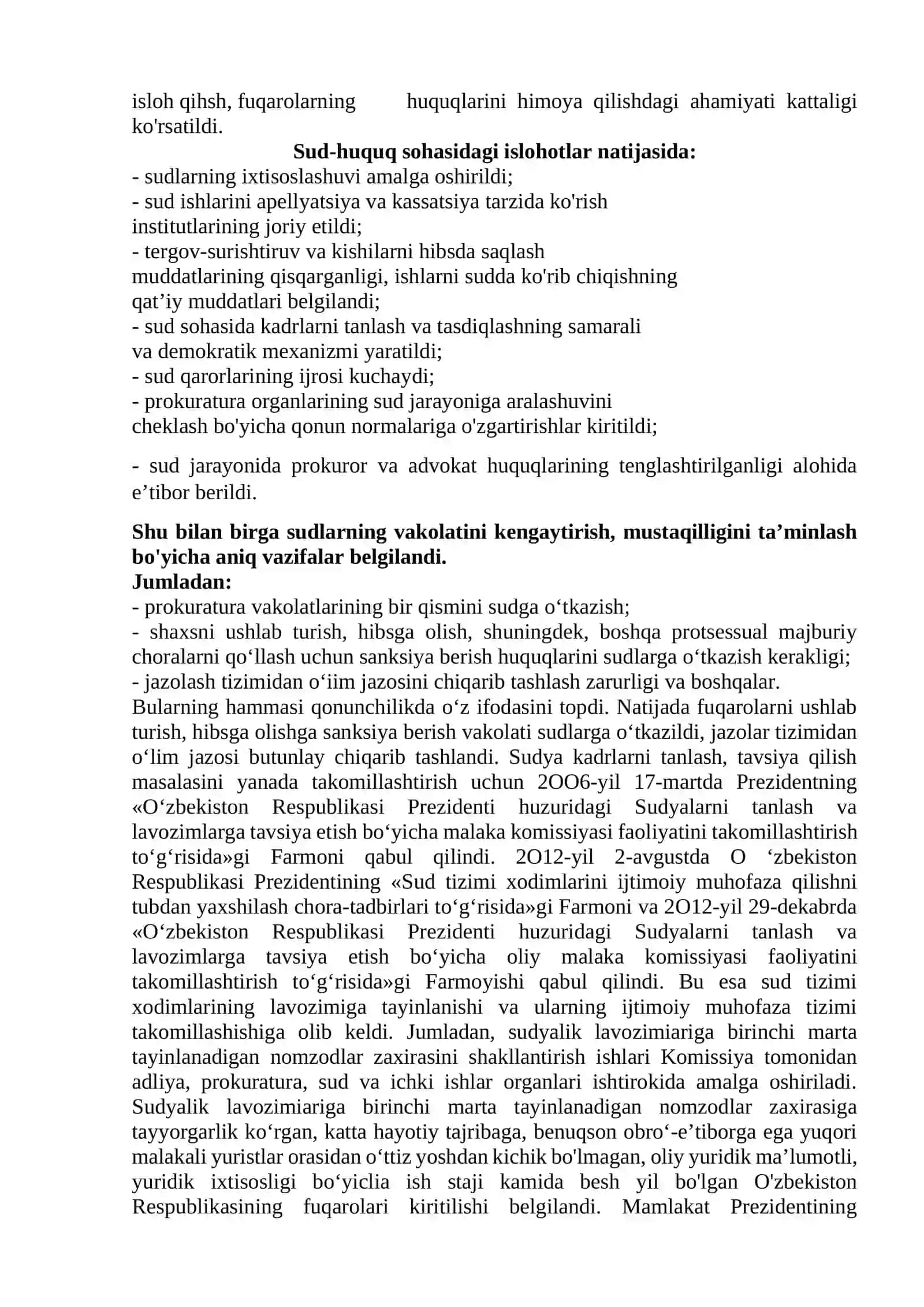 Sud hokimiyati. Advokatura, prokuratura, moliya 3
