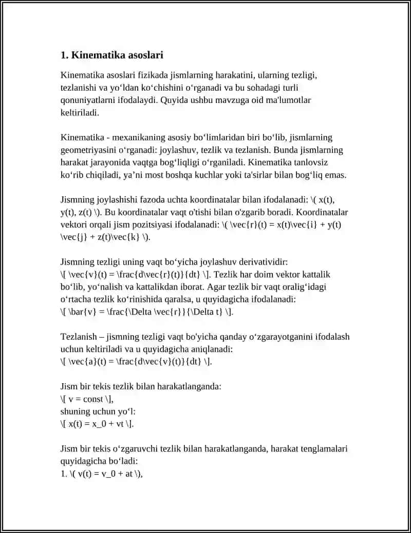 YERNING TORTISHISH MAYDONIDA JISMLARNING HARAKATI 3