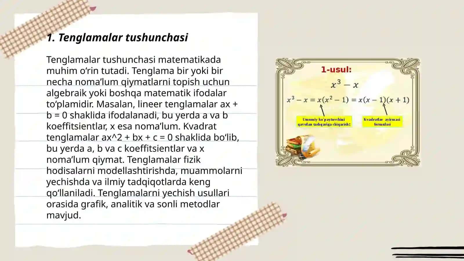 Matematikdagi Tenglamalar 3
