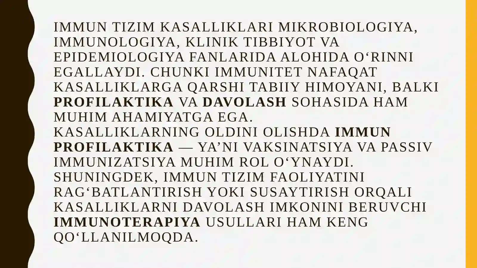 Immun tanqislik holatlari (tug'ma, hayot davomida orttirilgan). immun profilaktika va immun terapiya asoslari 3