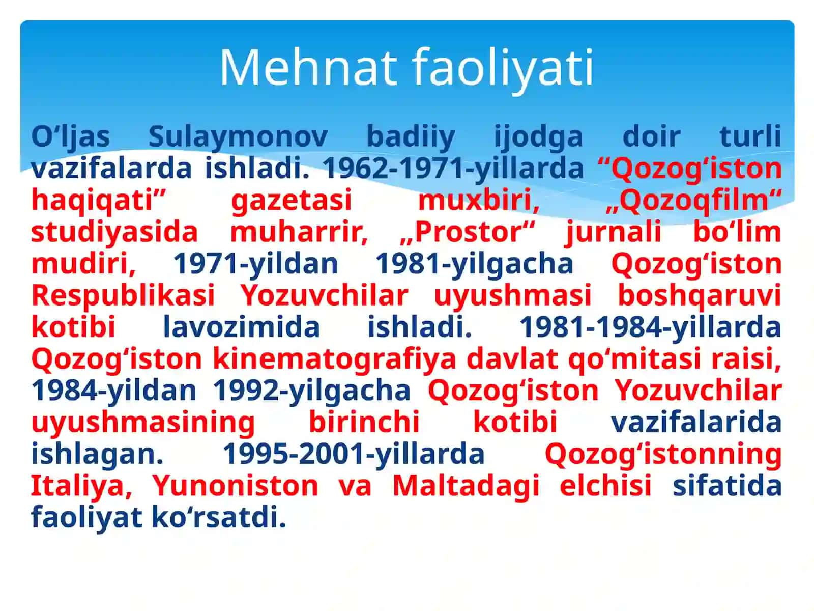 O‘ljas Sulaymonov hayoti va ijodi. She’rlari 3
