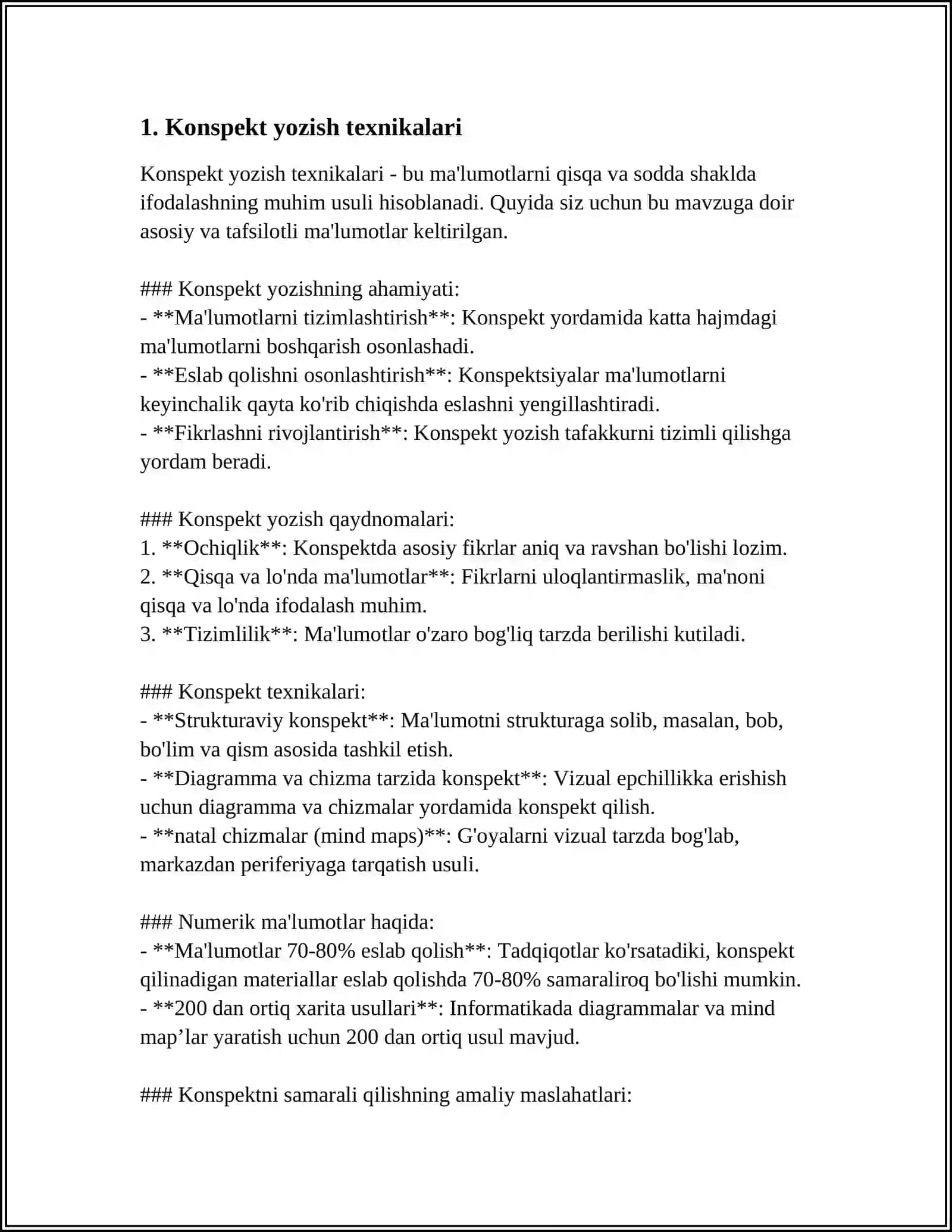 Konspekt yozish texnikalari 3