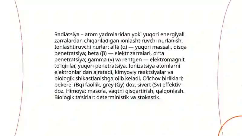 Radiativ moddalar bilan ishlaganda radiotsion xavfsizlik asoslari 3