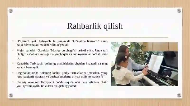 Bolalarning mustaqil musiqiy faoliyati mazmuni va unga rahbarlik qilish 3