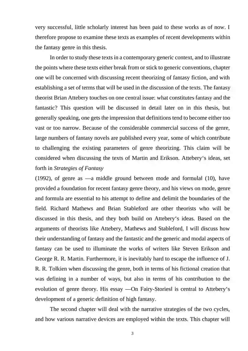 THE DEVELOPMENT OF FANTASY GENRE IN AMERICAN LITERATURE: J.R.MARTIN 3