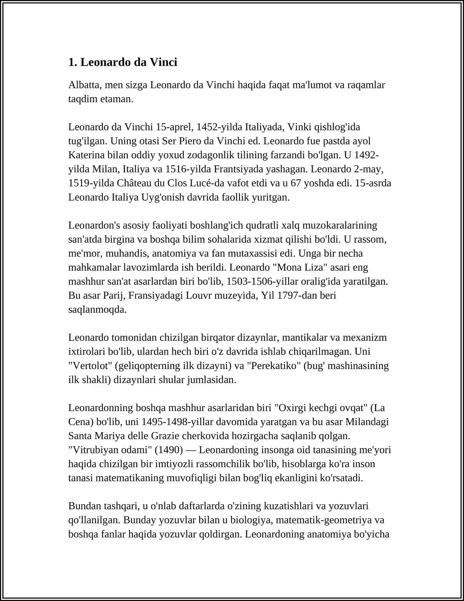 RENESSANS DAVRINING YIRIK NAMOYONDALARI 3