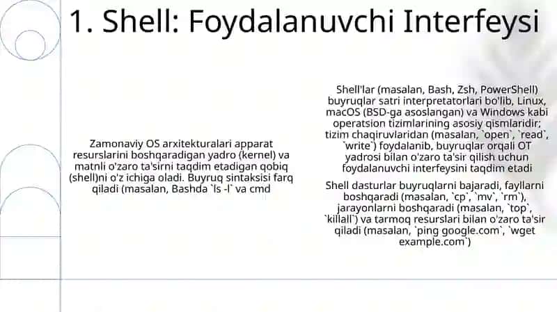 Zamonaviy operatsion tizimlar va qobiq dasturlar tòģrisida umumiy ma‘lumotlar 3