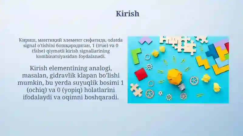 Mantiqiy elementlar va ularning analoglari (oʻxshashligi) 3