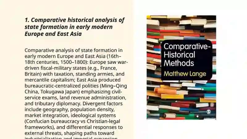 Comparative historical analysis of state formation in early modern Europe and East Asia 3