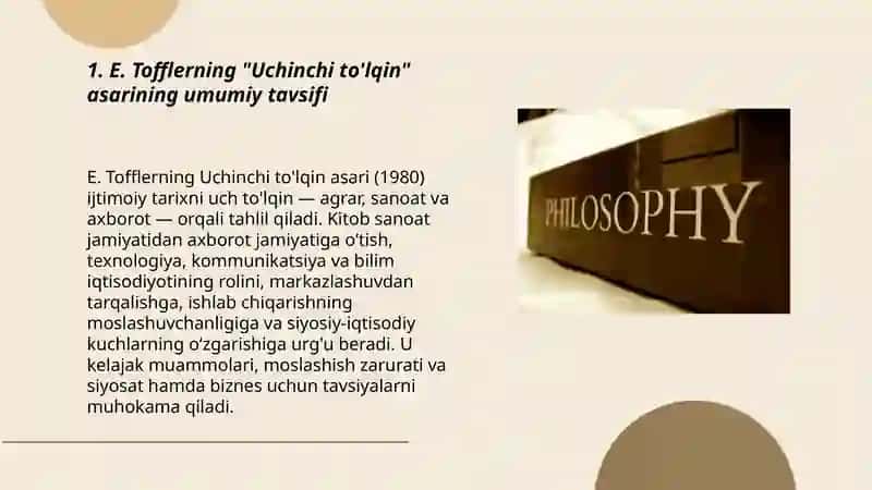 E.Tofflerning "Uchinchi tòlqin" asari 3