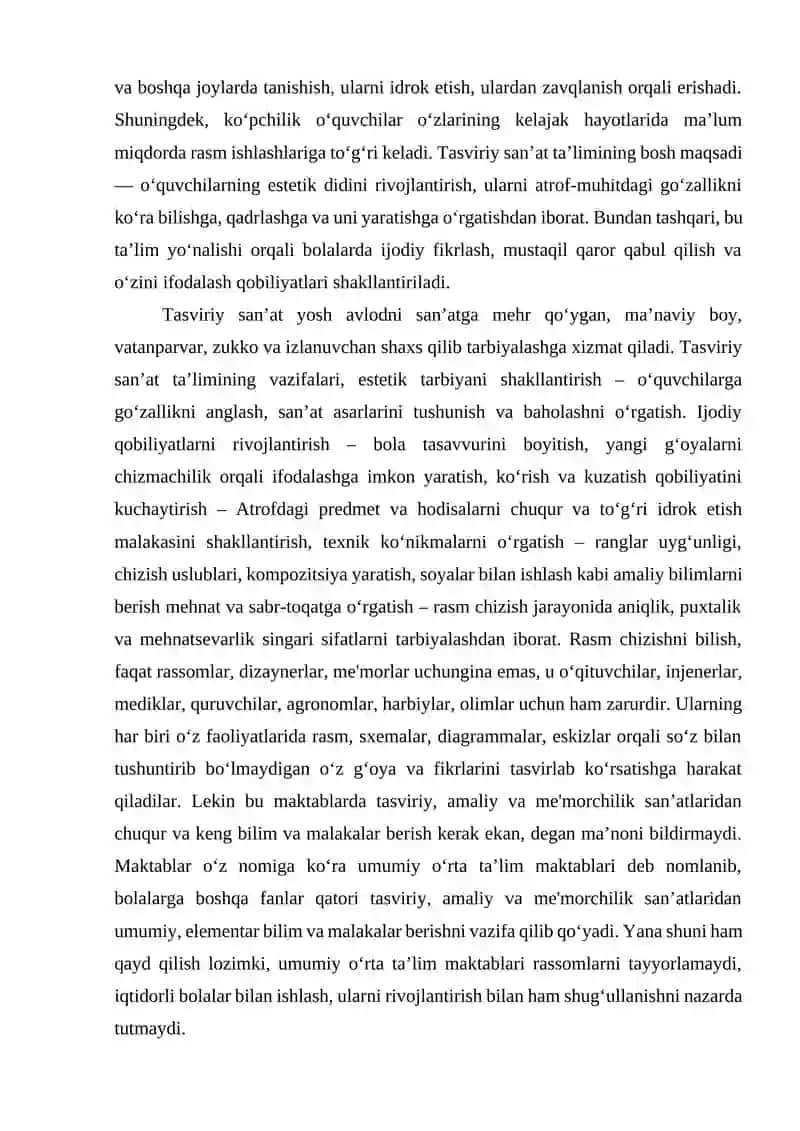 Tasviriy San'atga O'rgatishning Maqsadi va Dastur Tamoyillari 3