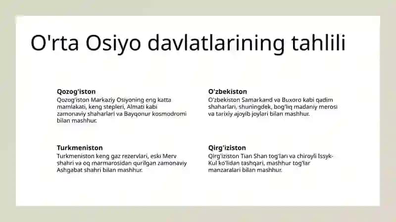 O'zbekistonning markaziy osiyo davlatlari bilan hamkorlik aloqalari 3