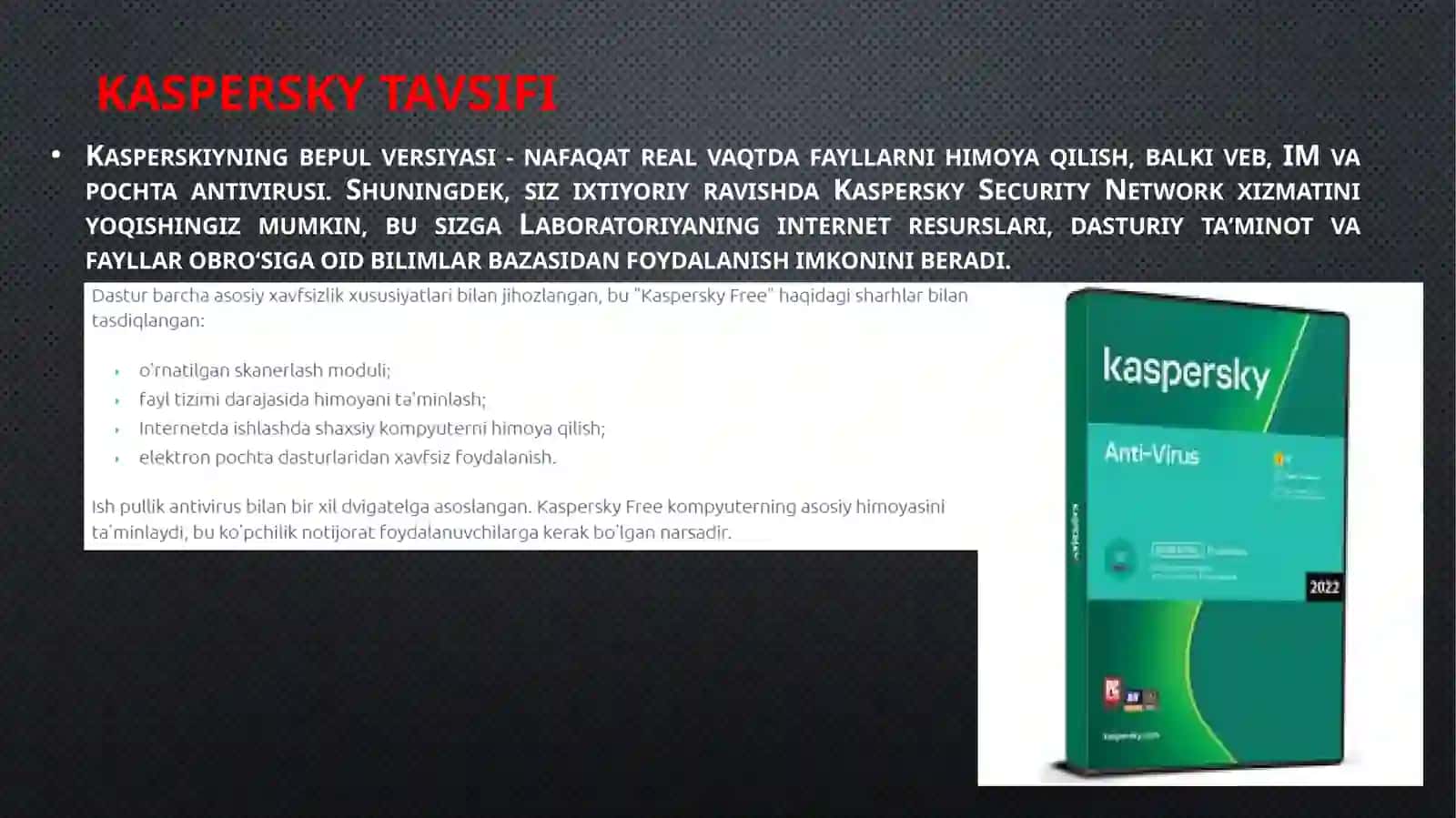 Kaspersky, Doctor Web Va Eset nod 32 Antivirus dasturlari 3