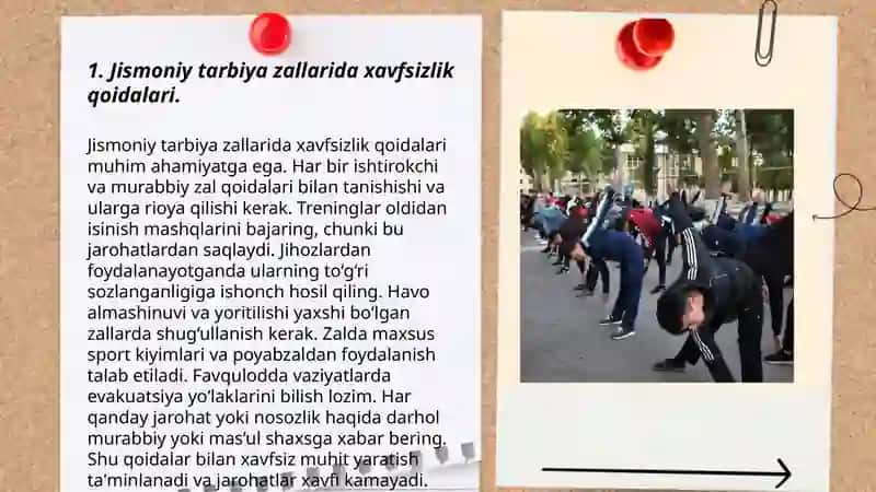 Jismoniy tarbiya darslarida xafvsizlikni ta'minlash 3